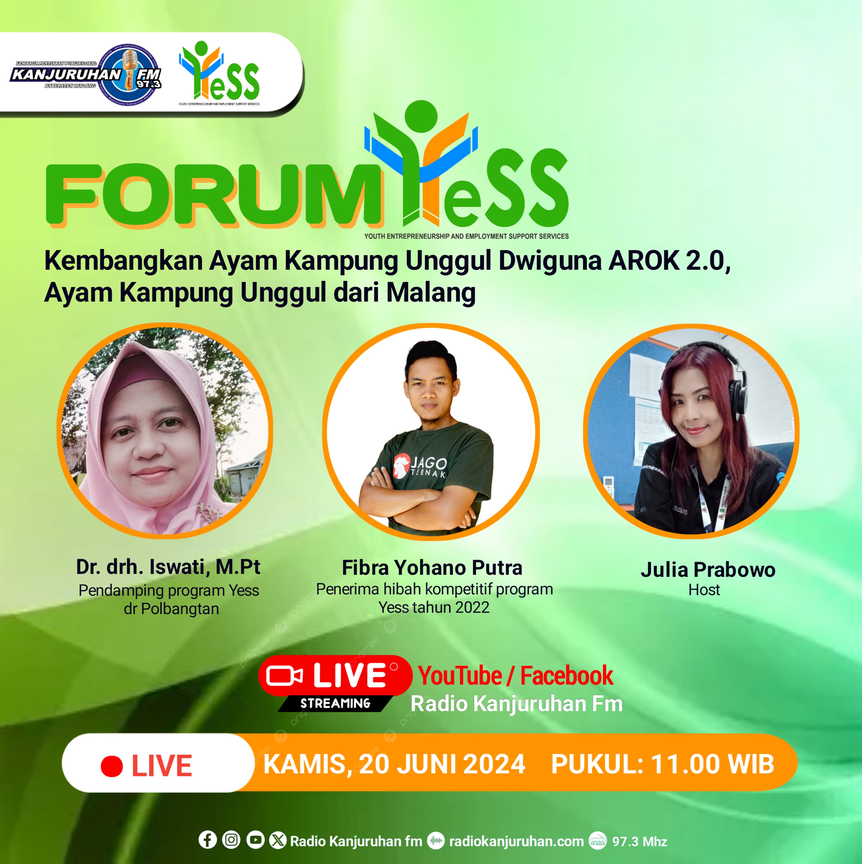 Galeri - Infografis, Forum YESS dengan tema "Kembangkan Ayam Kampung Unggul Dwiguna AROK 2.0, Ayam Kampung Unggul dari Kab. Malang", FGD,Petani milenial,Ayam,Unggas,petanimudaYESS