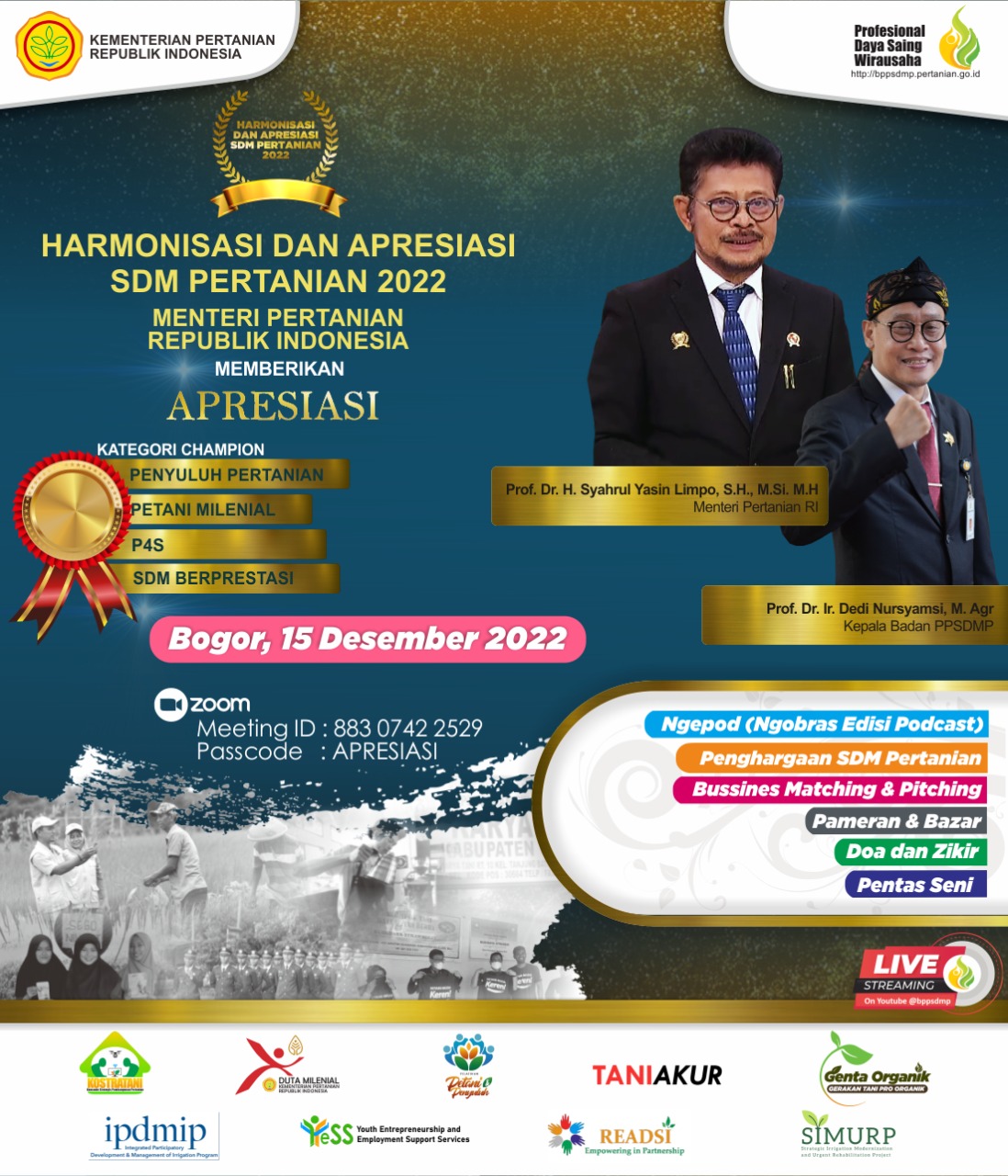 Galeri - Infografis, Harmonisasi dan Apresiasi SDM Pertanian, #petanimillenial,#p4S,#penyuluhpertanian,#champion,#SDM,#petanipengusaha