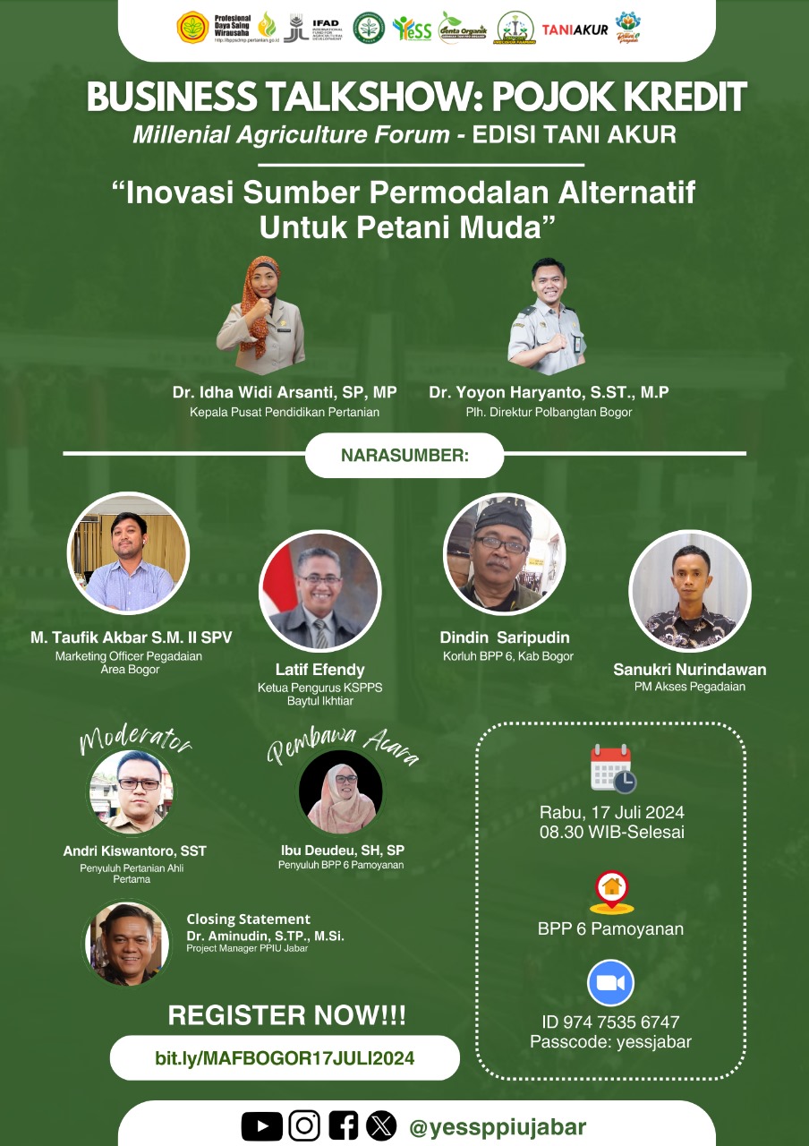 Galeri - Infografis, Business Talkshow : Pojok Kredit | Millenial Agriculture Forum (MAF) - Edisi Tani Akur, MAF,Milenial Agricultural Forum,Tani Akur