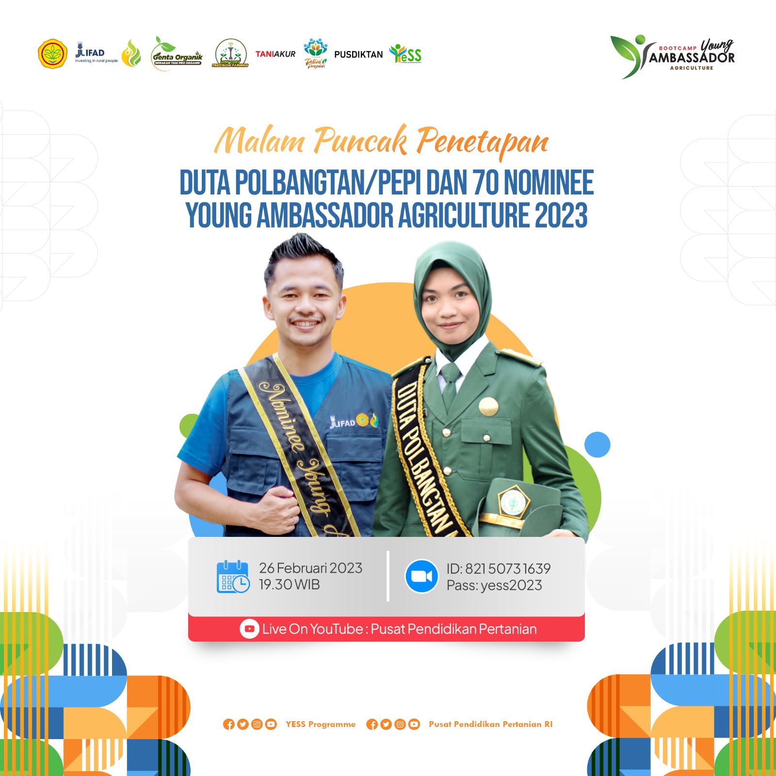 News, Malam Puncak Penetapan Duta Polbangtan/PEPI dan 70 Nominee Young Ambassador Agriculture Tahun 2023, Young Ambassador 2023,Duta. Polbangtan/Pepi 2023,YESS Programme,Pusdiktan,BPPSDMP,Kementerian Pertanian,Kementan