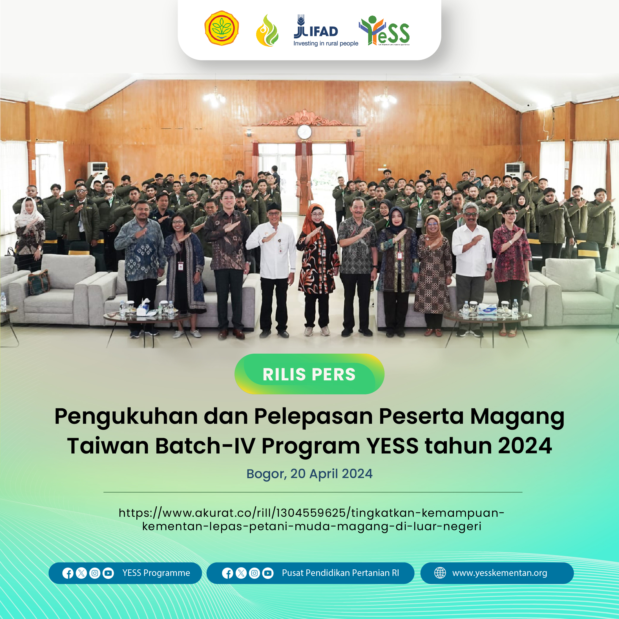 Galeri - Foto, Pelepasan Magang Taiwan - Foto 1, Sobat YESS,petani muda yess,YESS Programme,KementerianPertanian