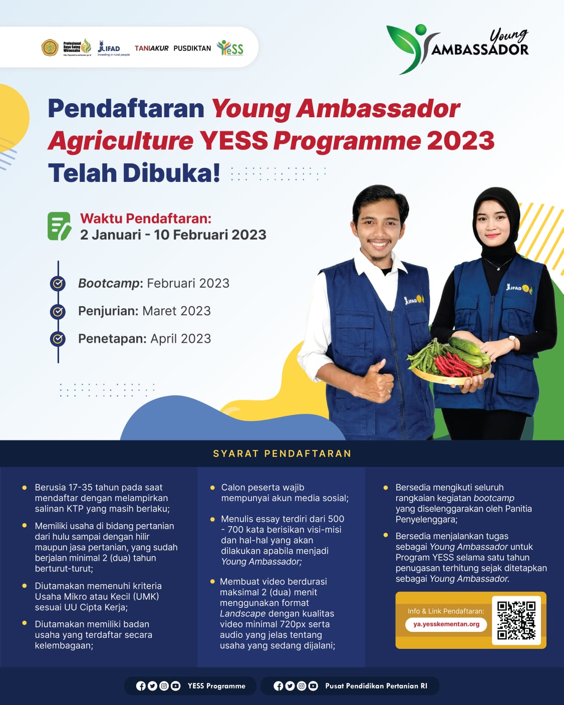 Galeri - Infografis, Young Ambassador Agriculture YESS Programme 2023, Young Ambassador 2023,young ambassador,Agriculture,#petanimillenial,wirausahapertanian,pengusahapertanian,dutamudapertanian