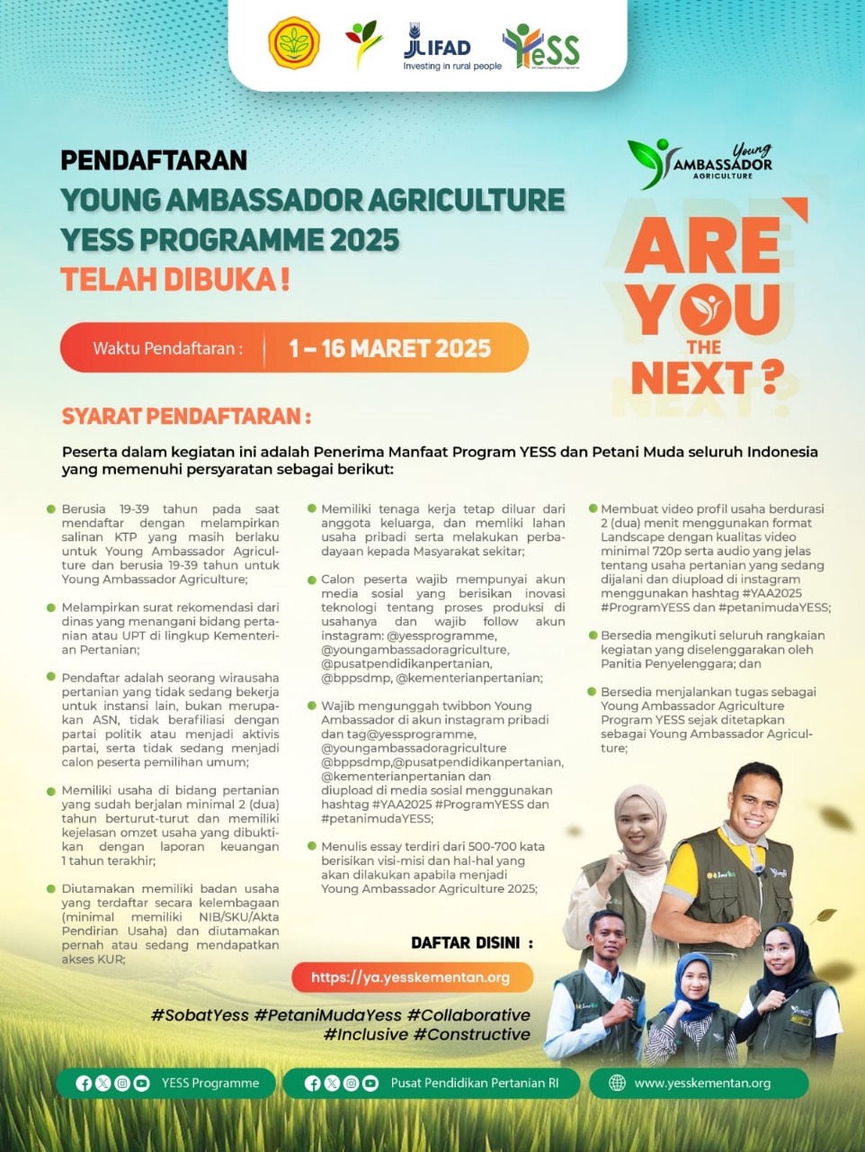 News, Generasi Muda, Ayo Beraksi! Pendaftaran Young Ambassador Agriculture 2025 Telah Dibuka!, youngambassador