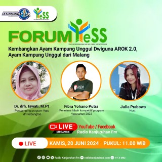 Galeri - Infografis, Forum YESS dengan tema "Kembangkan Ayam Kampung Unggul Dwiguna AROK 2.0, Ayam Kampung Unggul dari Kab. Malang", FGD,Petani milenial,Ayam,Unggas,petanimudaYESS