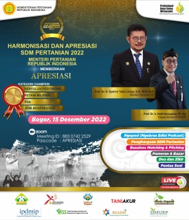 Galeri - Infografis, Harmonisasi dan Apresiasi SDM Pertanian, #petanimillenial,#p4S,#penyuluhpertanian,#champion,#SDM,#petanipengusaha
