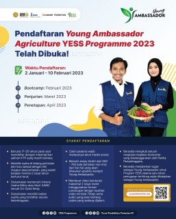 Galeri - Infografis, Young Ambassador Agriculture YESS Programme 2023, Young Ambassador 2023,young ambassador,Agriculture,#petanimillenial,wirausahapertanian,pengusahapertanian,dutamudapertanian